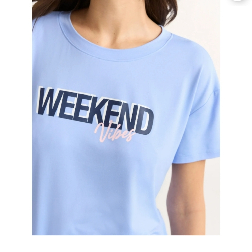 Women's Weekend Blue Sleep Tee & Joggers Pajama Set  Various Sizes NWT - Picture 6 of 15